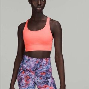 Lululemon Energy Longline Sports Bra - Raspberry Cream size 2